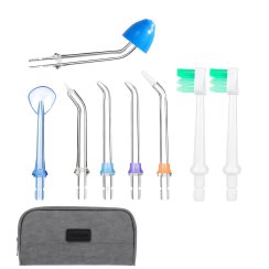 Bezdrátová zubní sprcha dentální 5 režimů 8 nástavců 300 ml + pouzdro