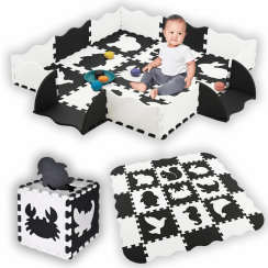 Educational foam mat with playpen 3in1 - 25 pieces