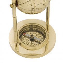 Dekoratívny mosadzný glóbus s kompasom