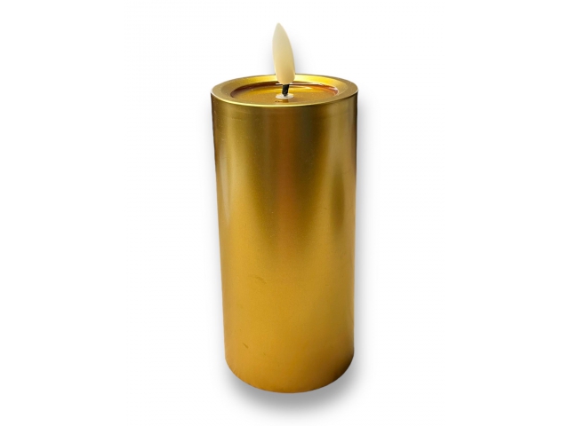 LED candle gold - 6x12,5 cm