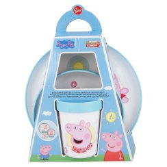 non slip 3pcs bicolor premium set plate bowl tumbler 260 ml bicolor premium anti slip peppa pig core