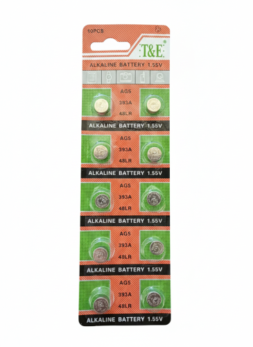 Alkalické knoflíkové baterie AG5 1.55V – sada 10 ks