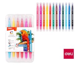 DELI Fix oboustranný štětečkový+liner 12barev Color Emotion