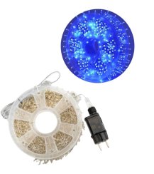 Venkovní vánoční nano řetěz 10 m 300 LED se záblesky s časovačem průhledný kabel - modrá