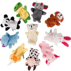 Prstové maňásky zvířátka ze zoo 10 ks