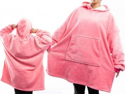 TV hoodie / blanket with hood - pink