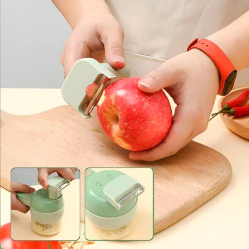 ROTOCHOP 4-in-1 electric vegetable slicer – cordless, 40 W, USB charging
