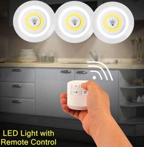 3x LED Bezdrôtové svietidlo na diaľkové ovládanie