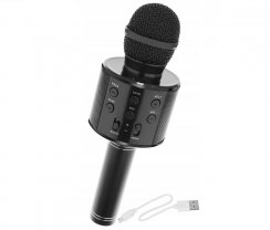 Bezdrôtový karaoke mikrofón WS-858 - Čierny