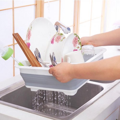 Foldable dish drainer silicone