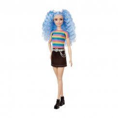 Barbie Fashionistas in rainbow shirt and skirt - MATTEL