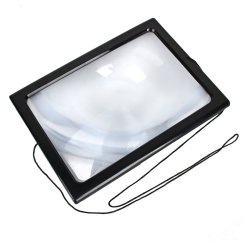 Lupa na čtení A4 LED podsvícená sklo 3x zvětšení