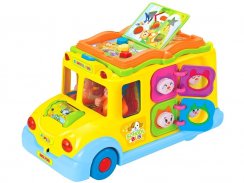 Interactive school bus with animals and sounds