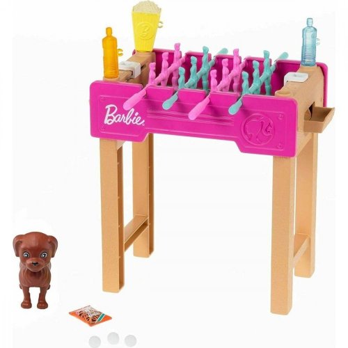 Barbie mini herní set s mazlíčkem stolní fotbálek - MATTEL
