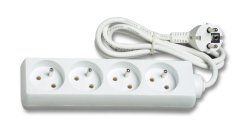 Prodl. přívod 5m, 4zásuvky bez vypínače ECOLITE
