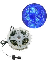 Venkovní vánoční nano řetěz 20 m 600 LED se záblesky s časovačem zelený kabel - modrá