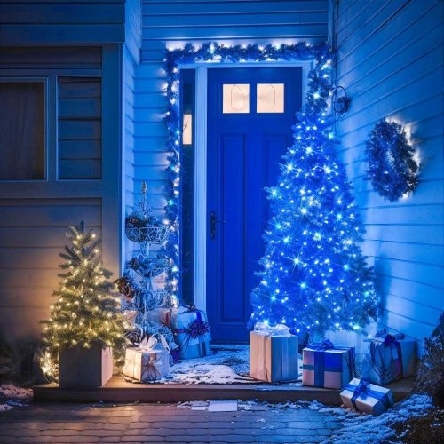 Vnitřní vánoční řetěz 25 m 250 LED - modrá