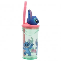 Cup with 3D figurine360 ml with flower motif - Stitch
