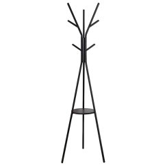 Stojący metalowy wieszak na ubrania stojak czarny loft 9 haczyków 180 cm