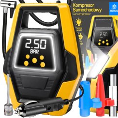 Autokompresor, přenosná elektrická pumpa, kompresor na kola 12V, LCD, LED - ER1251