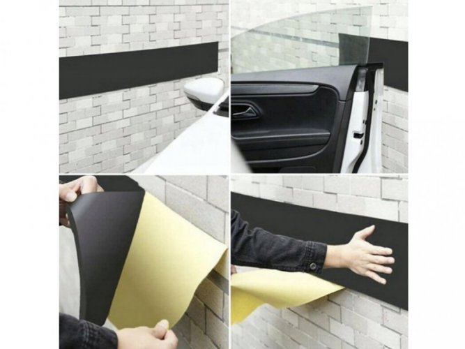 Door protection - wall strip 200 x 20 cm black