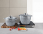 Set of ceramic-marble pots - 4 pcs, grey