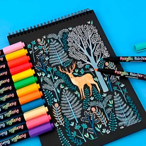 12-częściowy zestaw markerów akrylowych | ACRYLICPENS