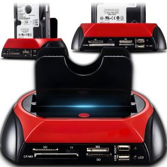Stacja dokująca do dysków SATA czytnik kart 2,5' 3,5' IDE HDD SSD USB 3.0