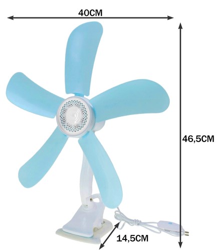 5-blade clip-on blade fan