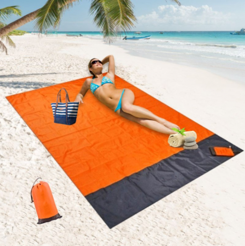 Magická podložka na pláž 210x200cm - oranžová