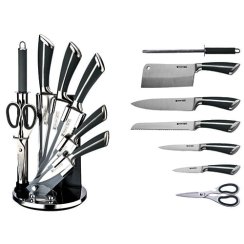 8-piece set of Imperial Collection knives with stand - black