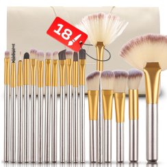 Sada 18 profesionálních make-up štětců XXL + pouzdro - U045-1