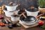 Set of pots with marble surface - 21pcs