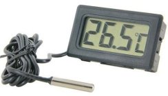 Cyfrowy termometr z sondą 1 m – TPM-10, czarny