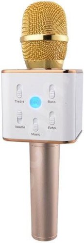 Bezdrátový bluetooth karaoke mikrofon Q7 - Rose gold
