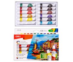 DELI Farby tempera 12szt 12 kolorów, 12ml COLOR EMOTION EC11-12