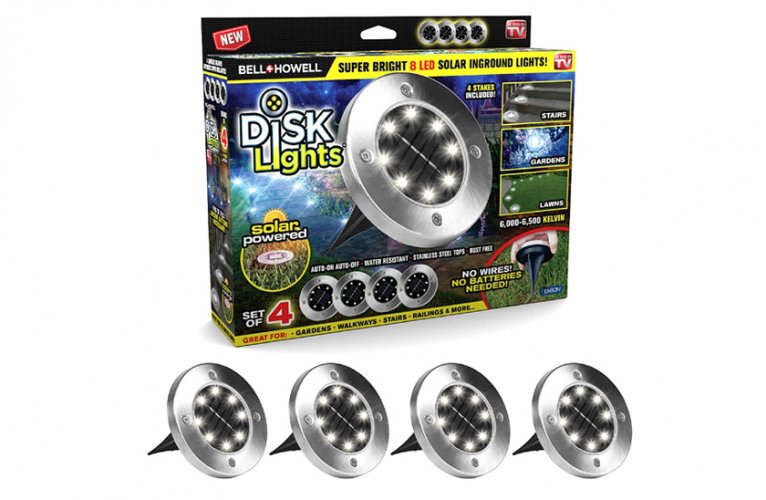Sada kruhových solárnych svetiel 4 ks - Disk Lights