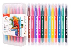 DELI Fix oboustranný štětečkový+liner 12barev Color Emotion