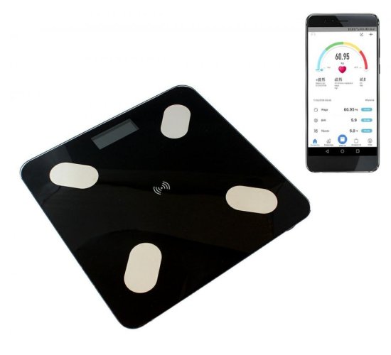 Analityczna waga łazienkowa bluetooth 180kg szkło