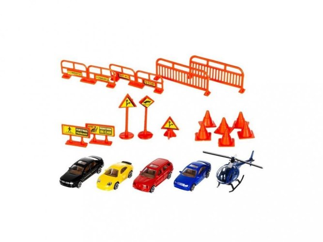 4 Pokładowy parking + zestaw samochodów + helikopter
