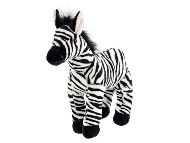 Plyšová zebra, 28 cm, stojaca, 0m+, v taške