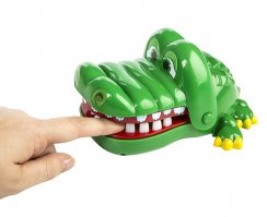 Crocodile playing at the dentist
