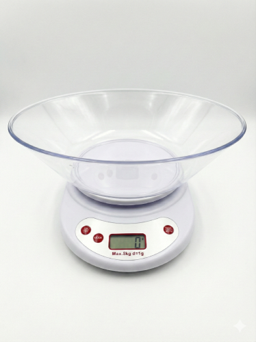 Digitálna kuchynská váha s odnímateľnou miskou – do 5 kg, presnosť 1 g