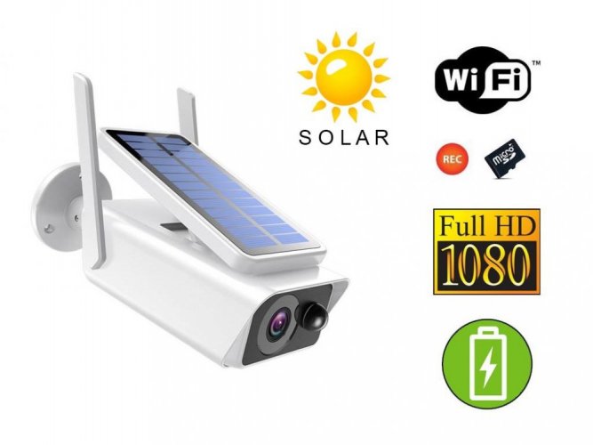Solarna zewnętrzna kamera IP Wi-Fi FullHD 1080P - zasilana bateryjnie