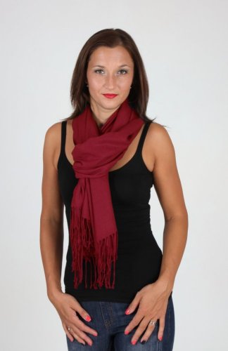 Dámská bordó pashmina P41 / Dámská bordó šála