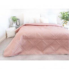 Luxusná prešívaná prikrývka cez posteľ - staroružová 220 × 240 cm