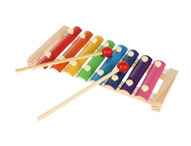 Súprava drevených hudobných nástrojov pre deti 24 ks