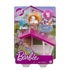 Barbie mini play set with pet - kennel - MATTEL