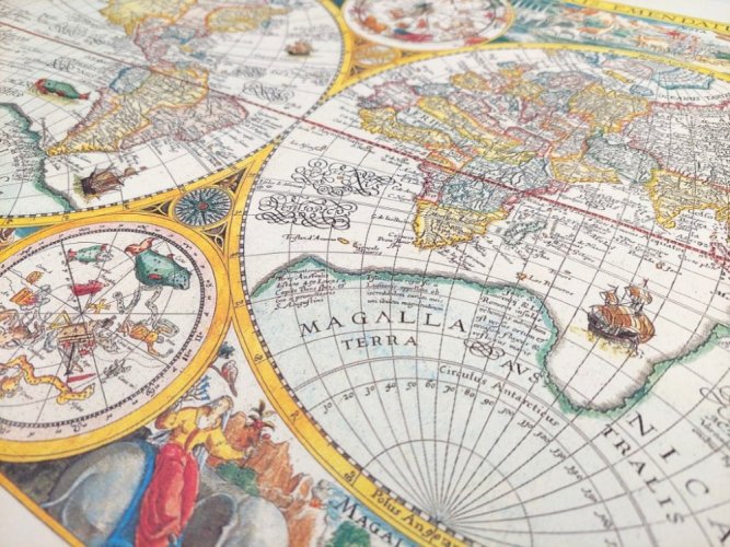 Stara mapa świata - P. Plancius 1594