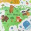 Self-adhesive children's world map with animals